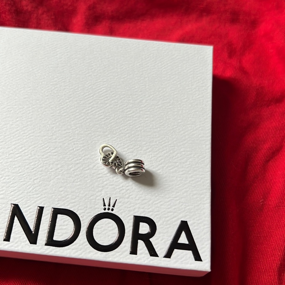Pandora double loop heart charm